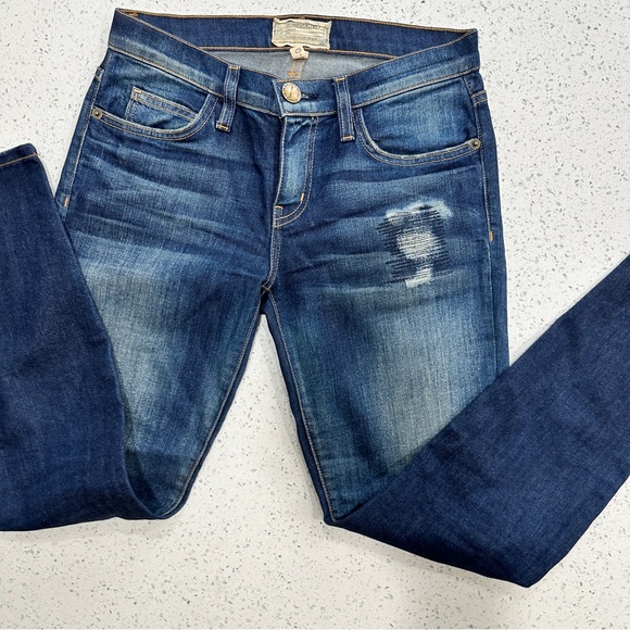 Current Elliott - The Ankle Skinny in Old Blue Repair sz 0 - Picture 5 of 10
